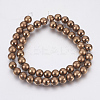 Electroplate Non-Magnetic Synthetic Hematite Beads Strands G-F585-A-8mm-3