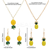 2 Sets 2 Style Alloy Pineapple Pendant Necklace & Dangle Earrings SJEW-FI0001-01-2
