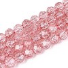 Transparent Crackle Glass Beads Strands GLAA-N053-10mm-07-1