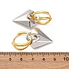 Two Tone Heart Brass Hoop Earrings EJEW-D322-12GP-02A-5