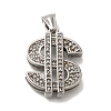 304 Stainless Steel Rhinestone Pendants STAS-C105-08P-1