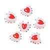Baking Paint Glass Bumpy Beads Heart LAMP-V001-09I-1