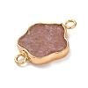 Natural Strawberry Quartz Flower Connector Charms KK-U042-17G-01-2