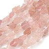 Raw Rough Natural Strawberry Quartz Beads Strands G-M453-C07-2