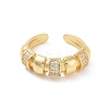 Brass Micro Pave Clear Cubic Zirconia Multi-layer Open Cuff Ring for Women LS-RJEW-Z055-01G-02-2