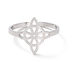Non-Tarnish 304 Stainless Steel Sailor's Knot Open Cuff Ring LS-RJEW-P037-03P-2