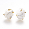 Natural Howlite Stud Earrings EJEW-L196-03A-1