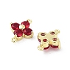 Rack Plating Brass Pave Cubic Zirconia Connector Charms KK-H474-20G-04-2