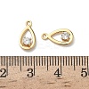 Brass Micro Pave Cubic Zirconia Teardrop Charms KK-Z136-02G-3