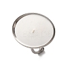 304 Stainless Steel Open Cuff Ring Components STAS-S134-01P-F03-1