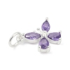 925 Sterling Silver Micro Pave Cubic Zirconia Pendants STER-Q002-03C-2