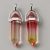 Glass Double Terminal Pointed Pendants G-WH0016-41C-1