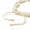 Narural Cowrie Shell Braided Bead Anklet for Women AJEW-AN00527-03-6