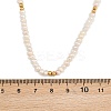 Natural Freshwater Pearl Potato & Brass Beaded Necklaces NJEW-D338-01G-3