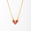 Golden Brass Heart Pendant Necklace for Women LS-WZ0134-3-1-1