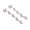 Round Plastic Pearl Beaded Long Chain Dangle Stud Earrings STAS-D179-04P-03-1