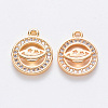 Brass Micro Pave Cubic Zirconia Charms KK-T049-046G-NF-1