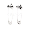 Anchor 316 Surgical Stainless Steel Safety Pin Hoop Earrings for Women EJEW-Z050-28AS-1