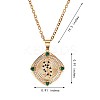 Green Cubic Zirconia Leopard Rotating Pendant Necklace JN1024A-2