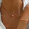 Glass & CCB Plastic Beaded Necklaces & Bracelets Sets FS-WGA4156-01-1
