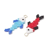 4Pcs 4 Colors MIYUKI Glass Seed Bead Pendants PALLOY-MZ01319-2