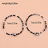 2Pcs Yin-yang Polymer Clay Glass Seed Beaded Stretch Anklet Sets for Women FS-WG3863F-08-3
