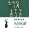 6Pcs 201 Stainless Steel Pendants STAS-UN0034-31-4