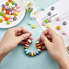 100Pcs Silicone Beads 14mm Silicone Abacus Beads Rubber Beads Large Hole Colored Loose Spacer Beads for DIY Necklace Bracelet Keychain Craft Jewelry Making JX323A-4