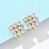 Brass Micro Pave Clear Cubic Zirconia Clip-on Earrings EJEW-A132-02C-G-2