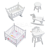 1 Set Wood Mini Furniture Model DIY-GO0002-35-1