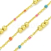 Brass Enamel Round Beaded Link Chain CHC-G022-07G-17-1