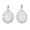 Natural Quartz Crystal & Rhinestone Pendants G-K338-31P-13-1