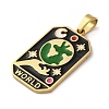 Ion Plating(IP) 304 Stainless Steel Enamel Pendants STAS-Q003-01G-021-3