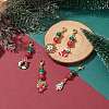 Christmas Alloy Enamel & Resin Pendant Decorations HJEW-JM01136-S-1