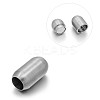 Tarnish Resistant Matte 304 Stainless Steel Barrel Magnetic Clasps with Glue-in Ends LS-STAS-E089-06D-1