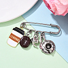 Coffee 304 Stainless Steel Brooch JEWB-YW00002-2