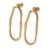 304 Stainless Steel Oval Stud Earrings for Women SA-CBA21A8-03G-2