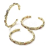 Rack Plating Brass Pave Colorful Cubic Zirconia Open Cuff Bangles for Women BJEW-K244-02G-1