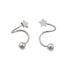 304 Stainless Steel Spiral Cartilage Earrings AJEW-A062-04P-02-3