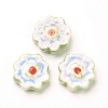 Handmade Porcelain Flower Beads Strands PORC-J008-04C-1