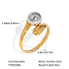 European Style Hollow Design Stainless Steel Beaded Adjustable Open Cuff Rings ZU9443-2-1