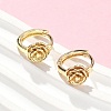 Rose Brass Hoop Earrings EJEW-Z102-03G-3