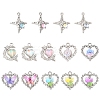 20Pcs 8 Styles Platinum Alloy Glass Pendants FIND-FS0003-78-2