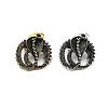 12Pcs 2 Colors Snake Alloy Brooches for Backpack Clothes JEWB-A033-06-2