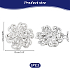 2Pcs Crystal Rhinestone Flower Brooch Pins JEWB-GA0001-26-2