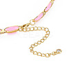 Brass Micro Pave Cubic Zirconia Link Tennis Necklaces for Women NJEW-T013-01G-07-2