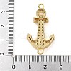 Rack Plating Brass Micro Pave Clear Cubic Zirconia Anchor Connector Charms KK-A234-052G-3