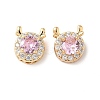 Brass Micro Pave Cubic Zirconia Beads KK-G531-01G-05-1