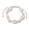 Natural Shell & Synthetic Turquoise Starfish Braided Bead Bracelets BJEW-JB10081-1