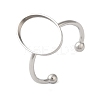 Non-Tarnish 304 Stainless Steel Open Cuff Ring Components STAS-I306-06B-P-1